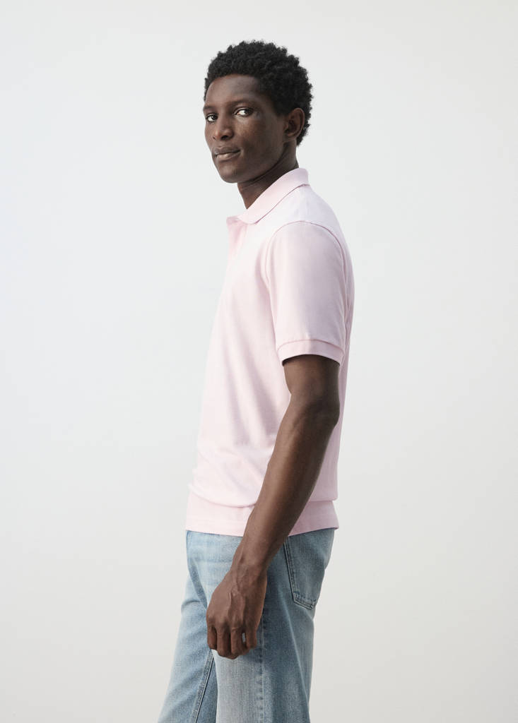 Regular-fit cotton piqué polo shirt — Pastel Pink