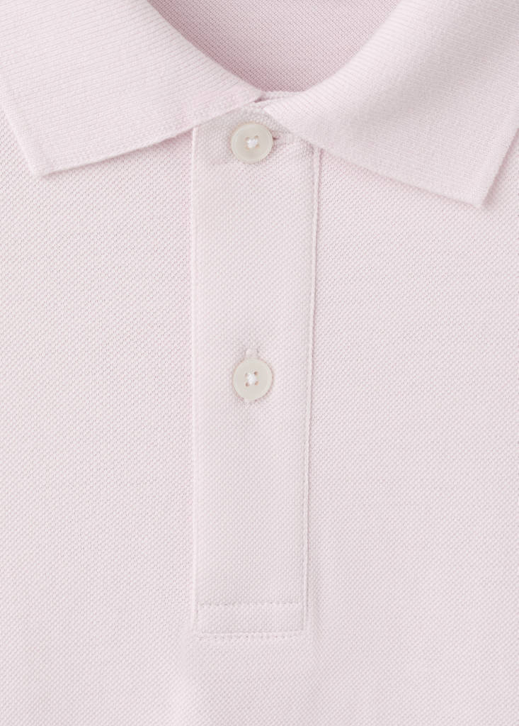Regular-fit cotton piqué polo shirt — Pastel Pink