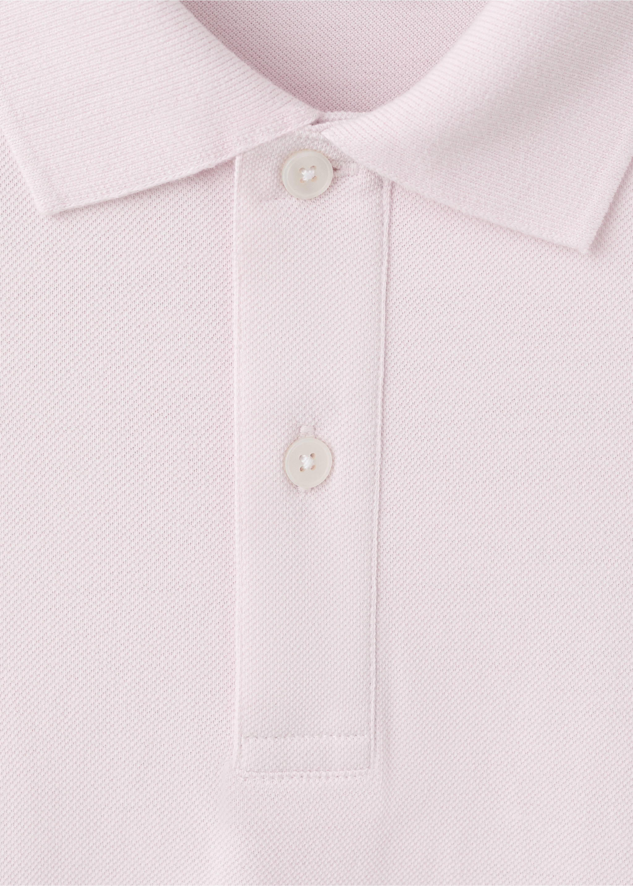 Regular-fit cotton piqué polo shirt - Details of the article 8, Pastel Pink. Ref: 27024427-00.