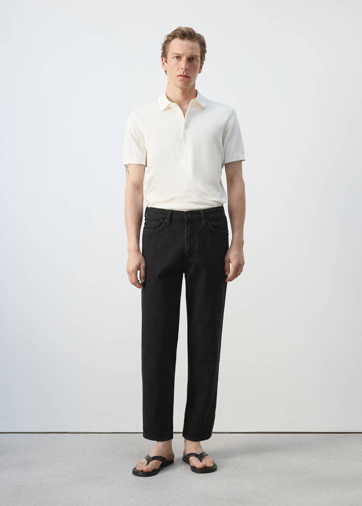 Sammy cropped carrot-fit jeans — Black denim