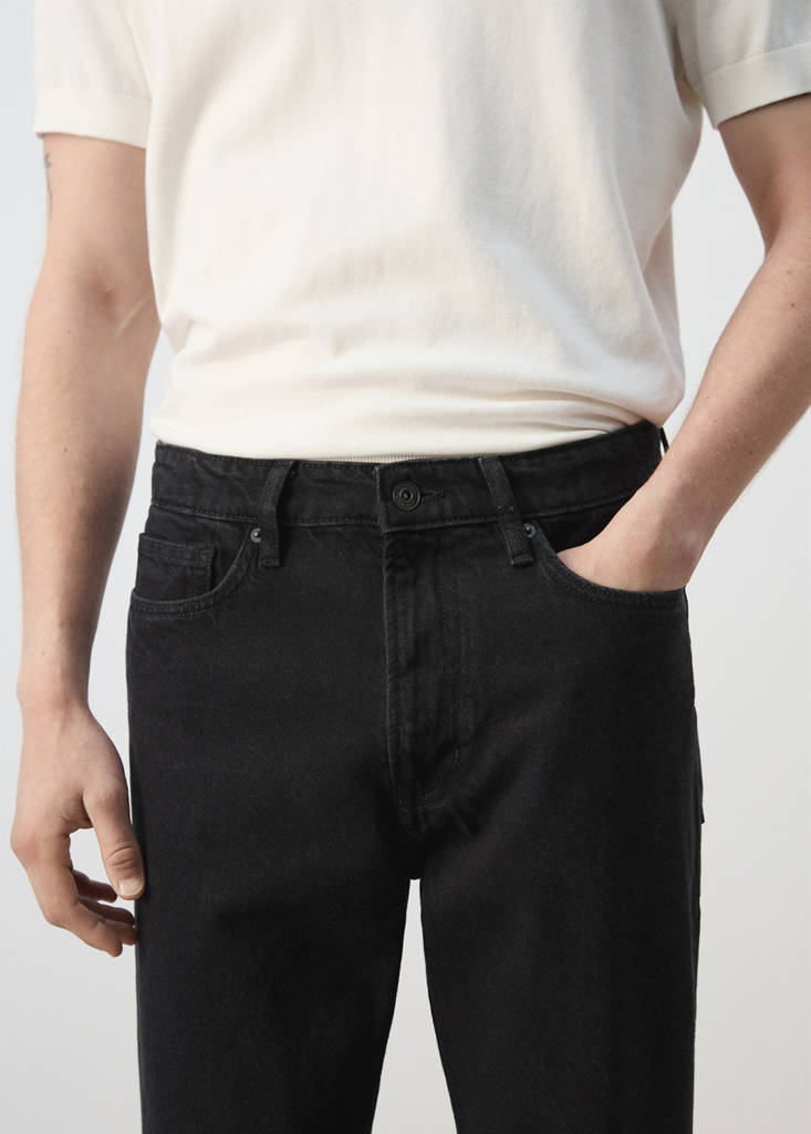 Sammy cropped carrot-fit jeans — Black denim