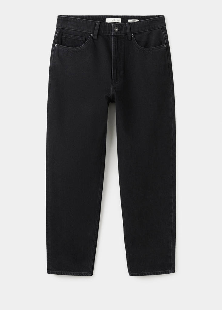 Sammy cropped carrot-fit jeans — Black denim