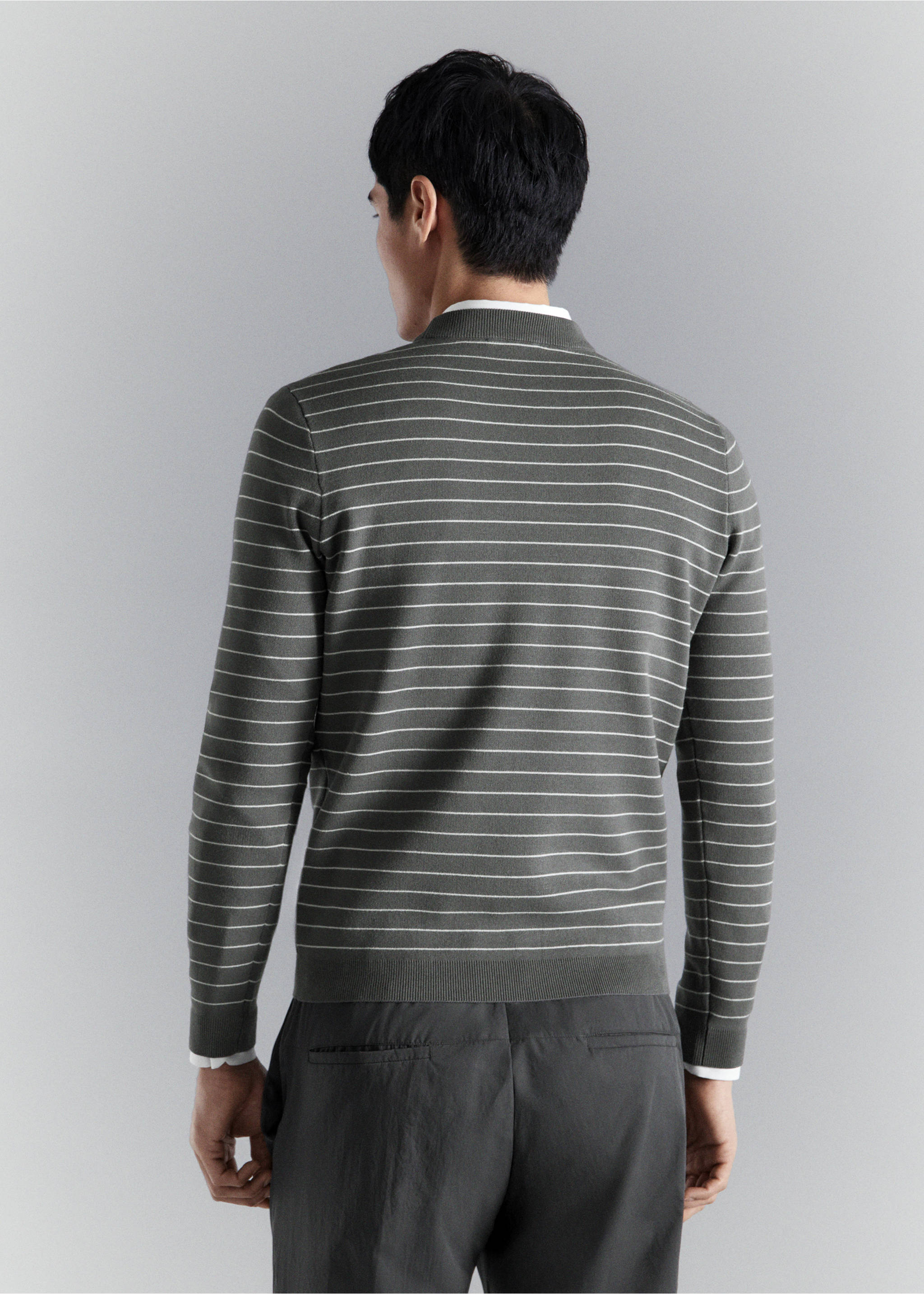 Jersey comfort stretch rayas - Reverso del artículo, Gris oscuro. Ref: 27024429-00.