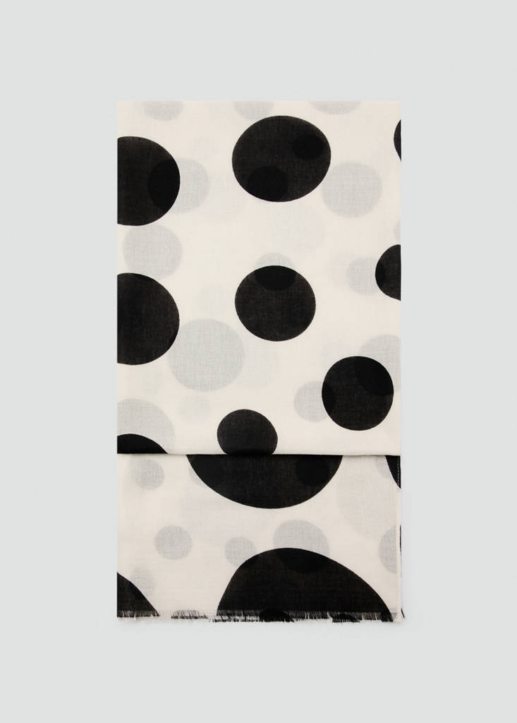 Spots print scarf — Ecru