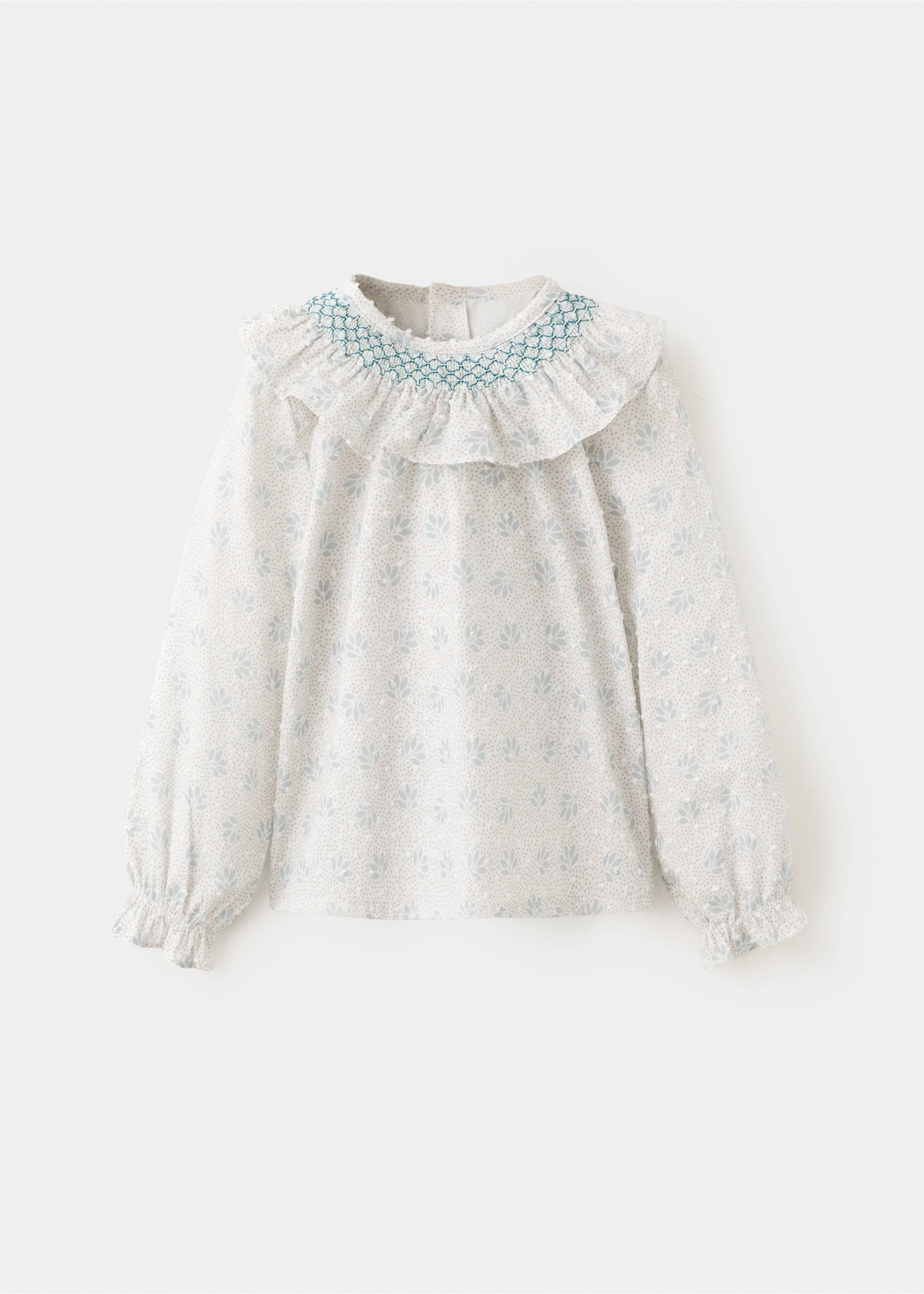 Blusa flores detalle volantes - Artículo sin modelo, Blanco roto. Ref: 27024439-00.