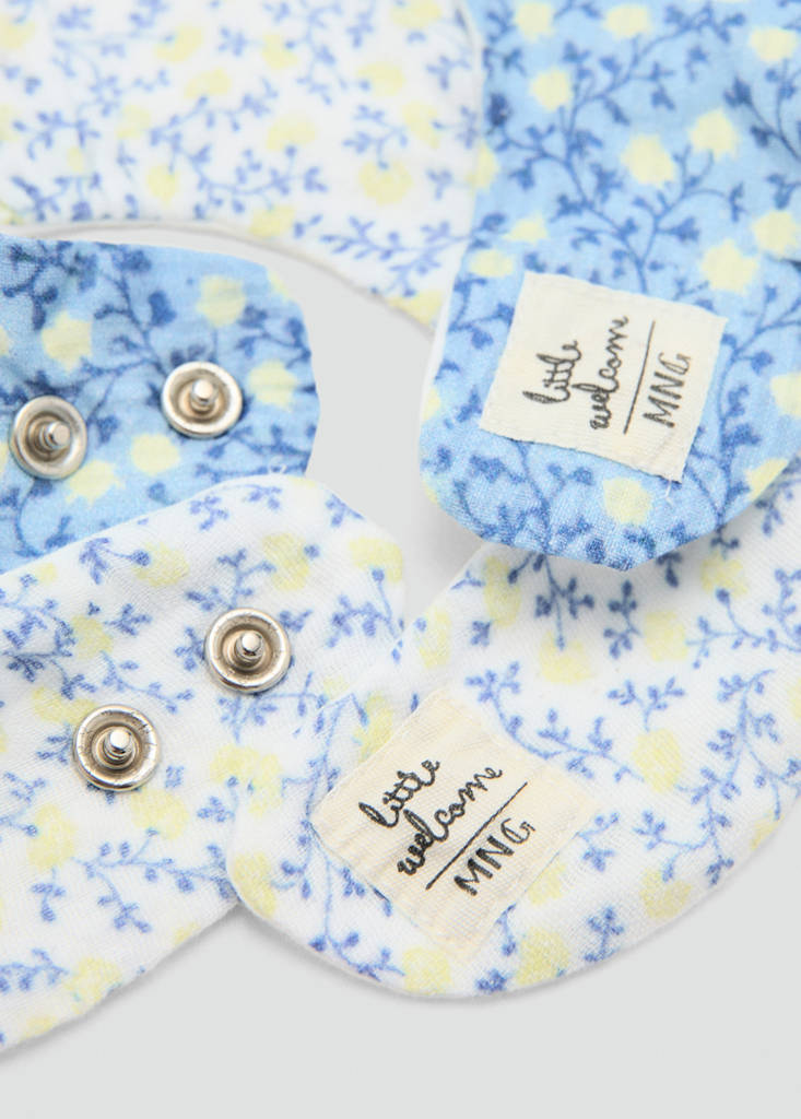 Pack of 2 cotton bibs — Blue