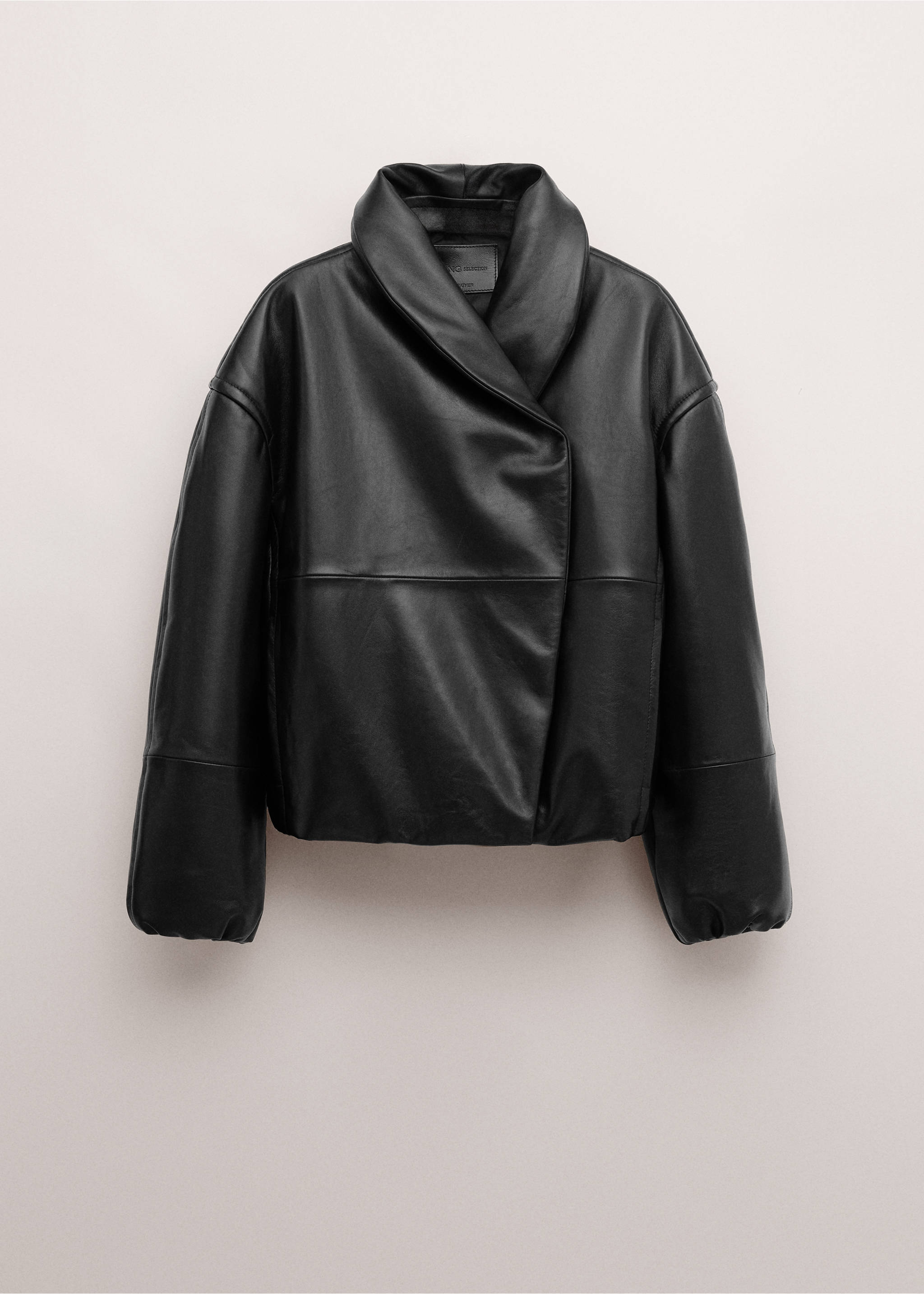 Chaqueta bomber piel cuello envolvente - Artículo sin modelo, Negro. Ref: 27024442-00.