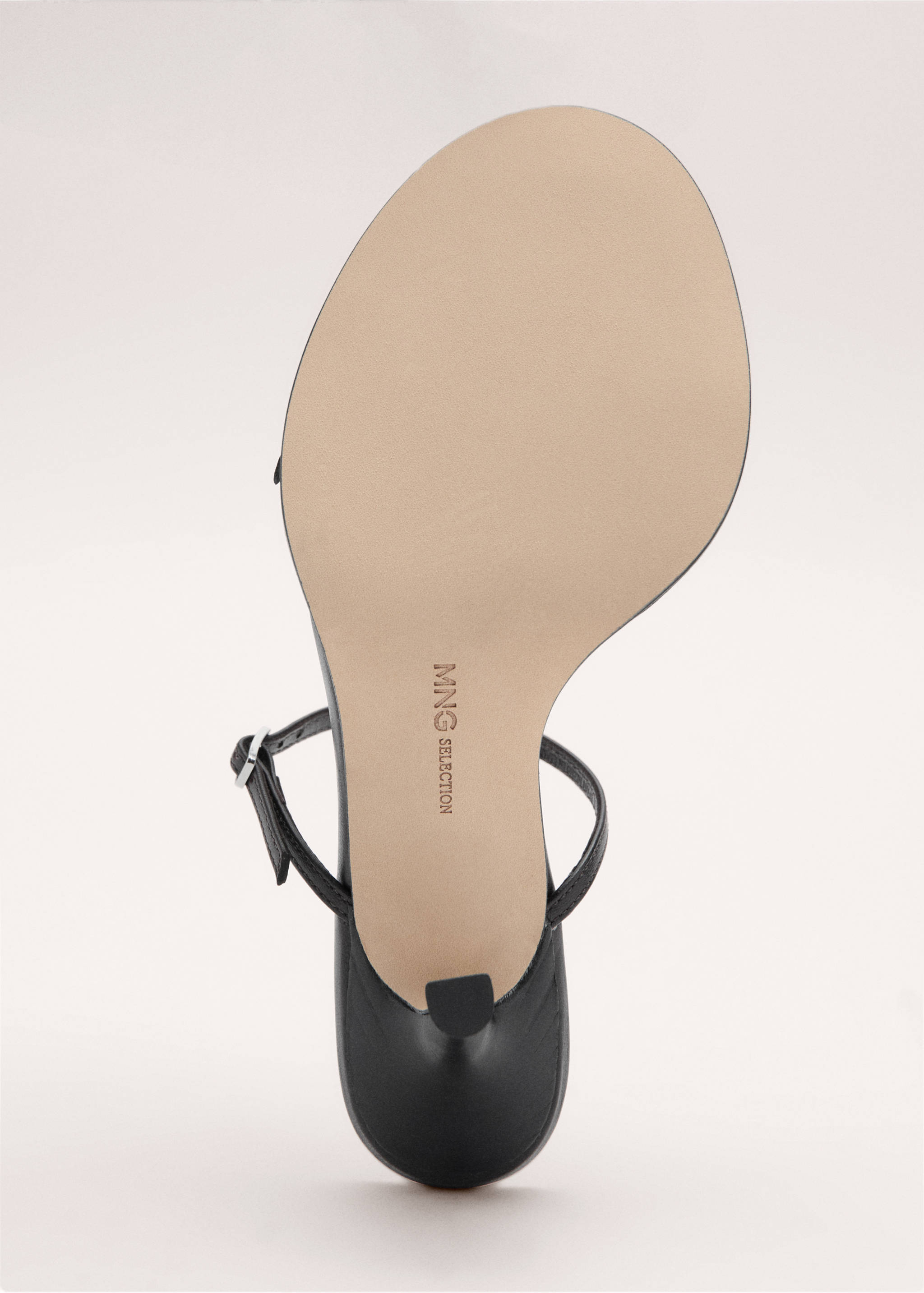 Klapki z paskami z klamrami 100% skóra - Szczegóły artykułu 4, Czekoladowy. Ref: 27024443-00.