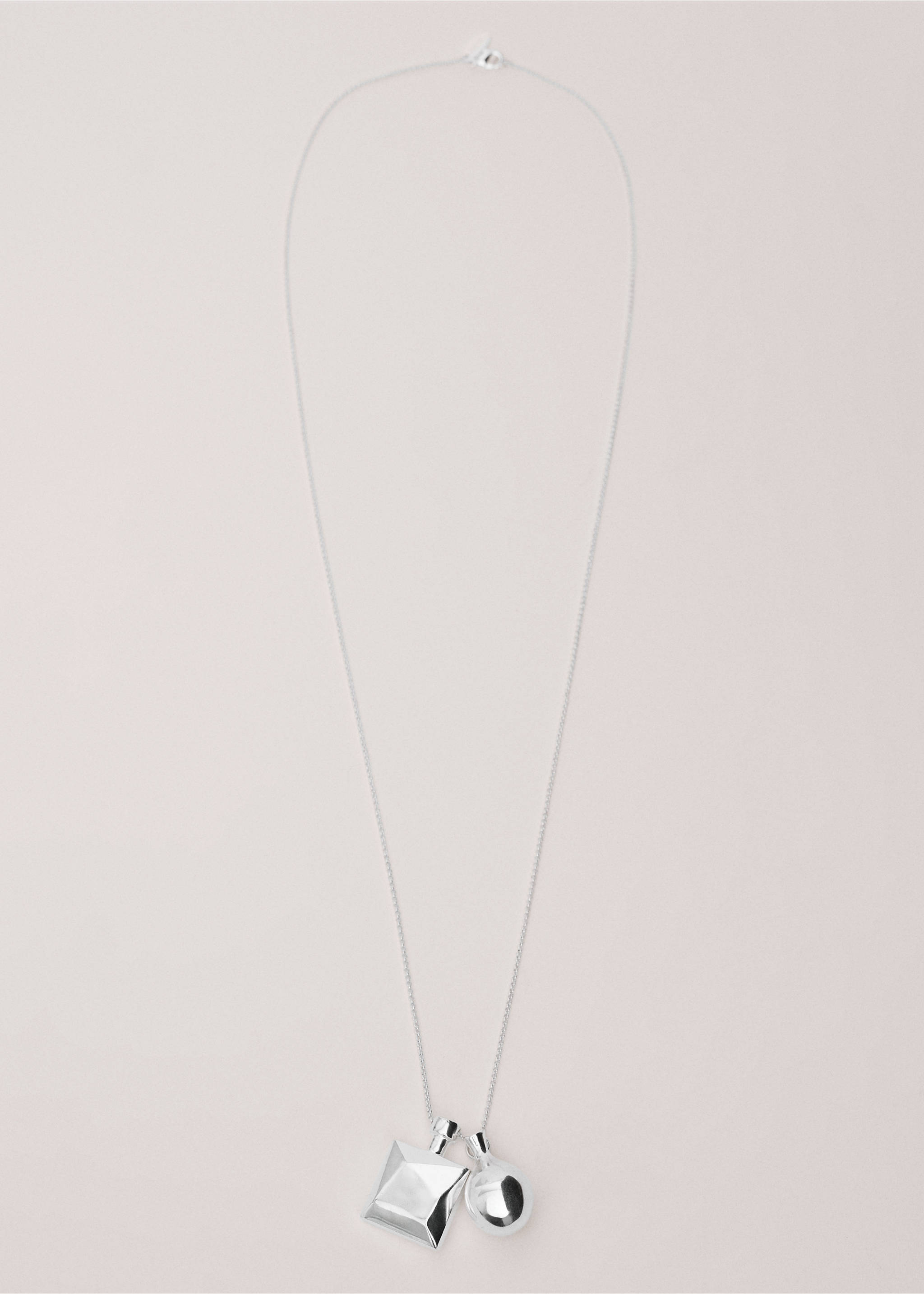 Collar with combined geometric adornments - Article without model, Silver. Ref: 27024444-00.