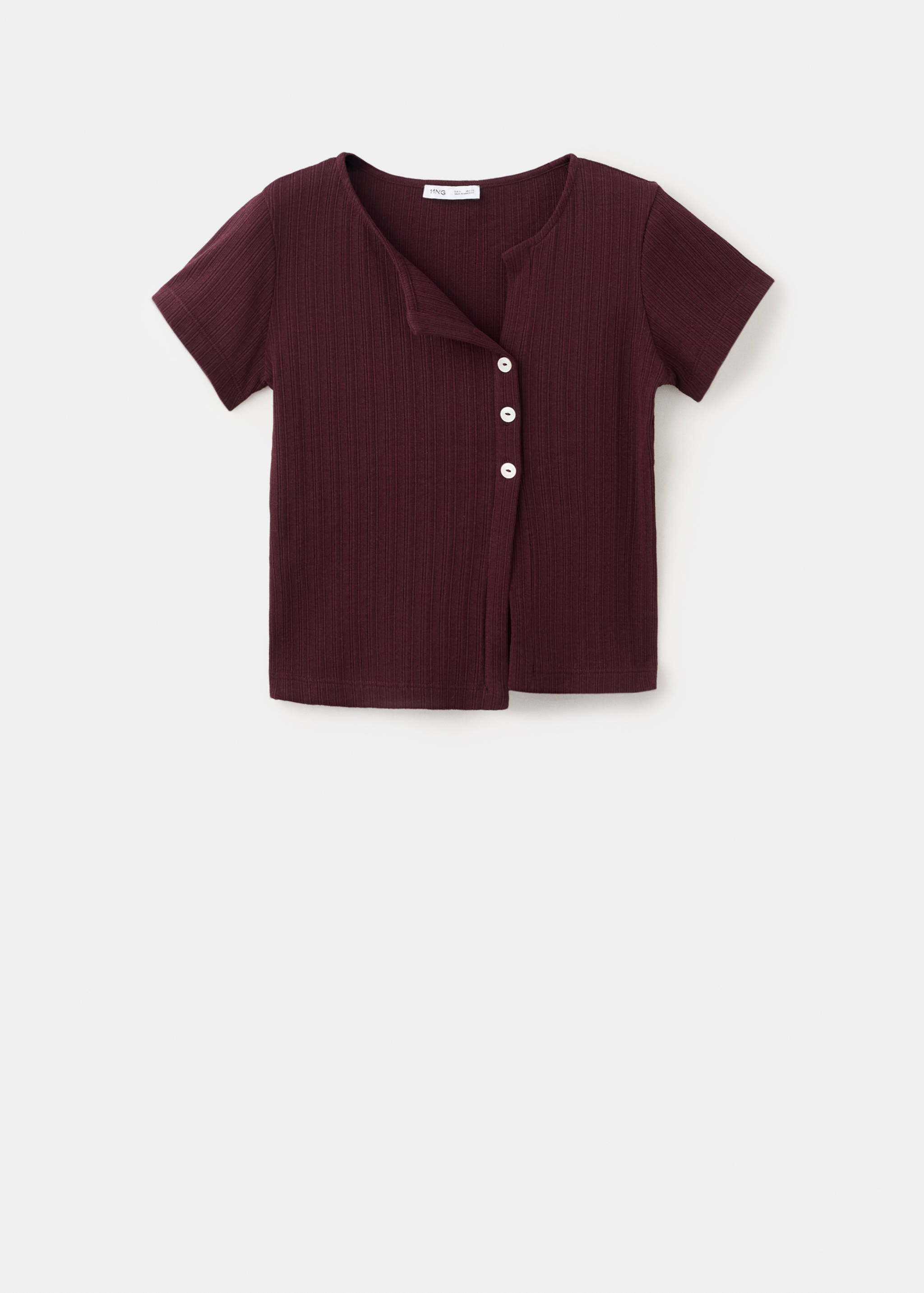 Ribbed T-shirt with button details - Article without model