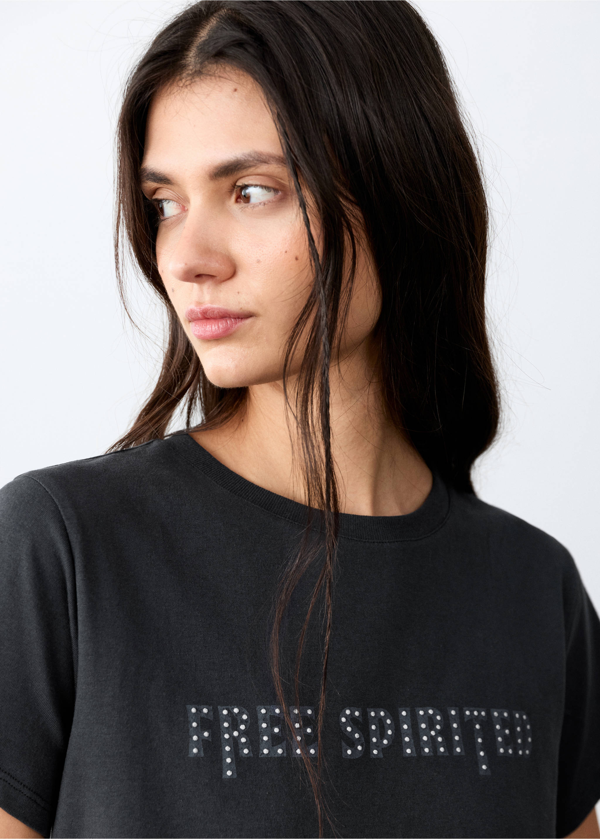 Bavlněné tričko s potiskem - Detail zboží 1, Námořnická modrá. Ref: 27024446-00.