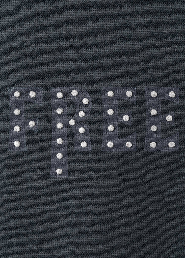 Printed cotton-blend t-shirt — Navy