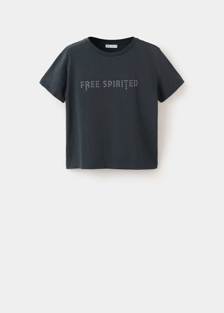 Printed cotton-blend t-shirt — Navy