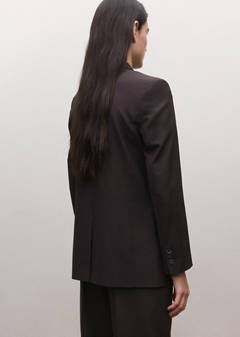 Double-breasted wool suit jacket — Plum 3
