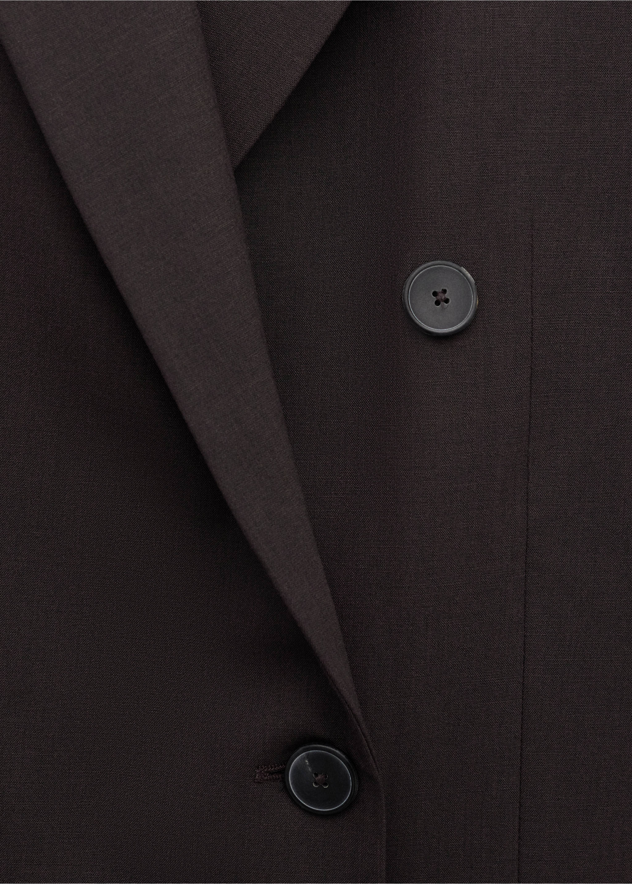Double-breasted wool suit jacket - Details of the article 8, Plum. Ref: 27024449-00.