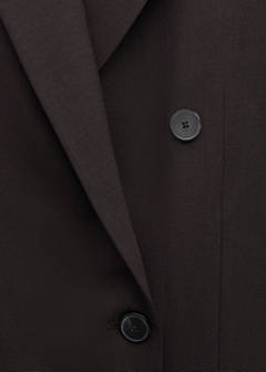 Double-breasted wool suit jacket — Plum 7