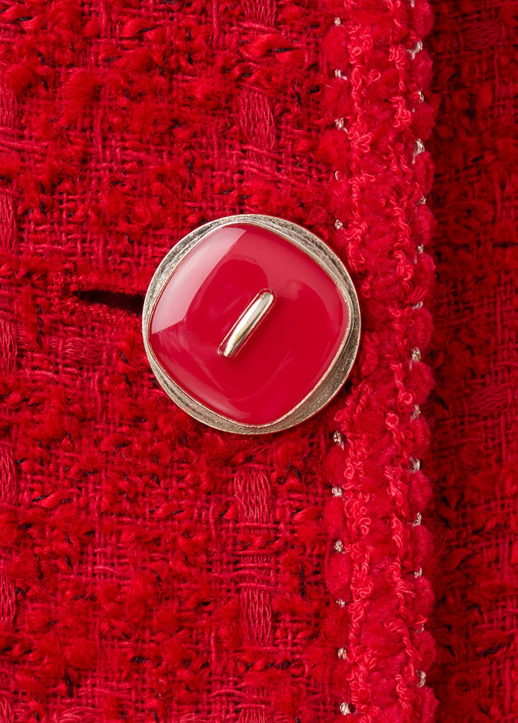 Tweed jacket with jewel buttons — Red