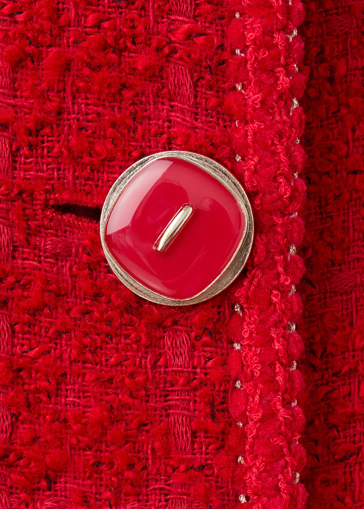 Tweed jacket with jewel buttons — Red