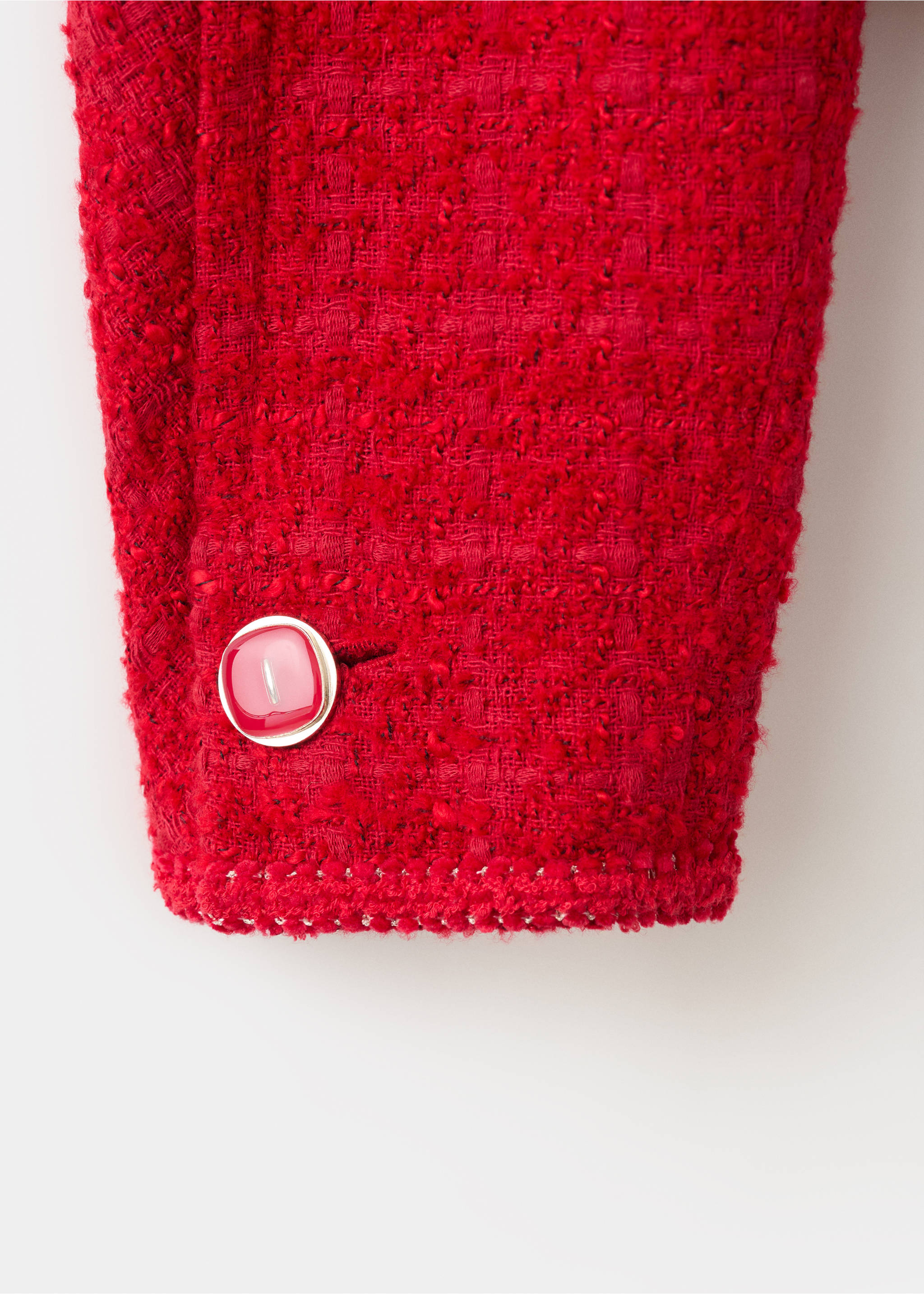 Veste tweed boutons bijoux - Détail de l'article 0, Rouge. Ref: 27024450-00.