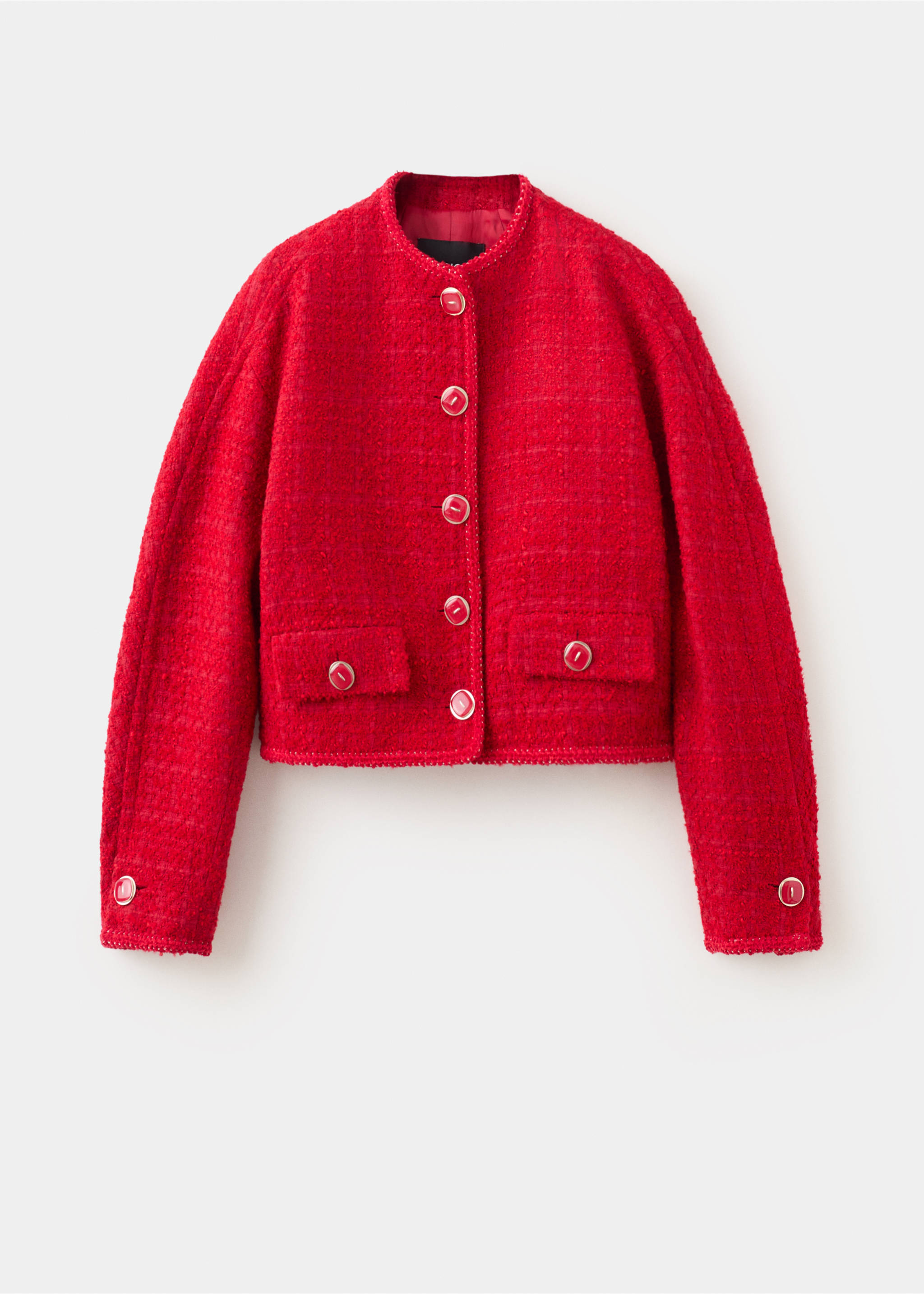 Tweed jacket with jewel buttons - Article without model, Red. Ref: 27024450-00.