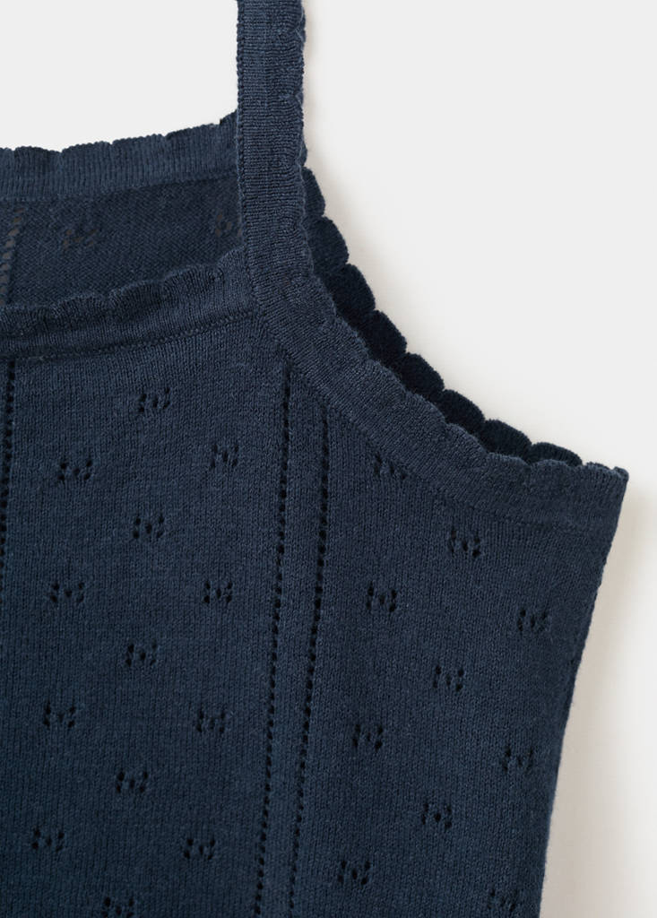 Ribbed knit top — Dark Navy