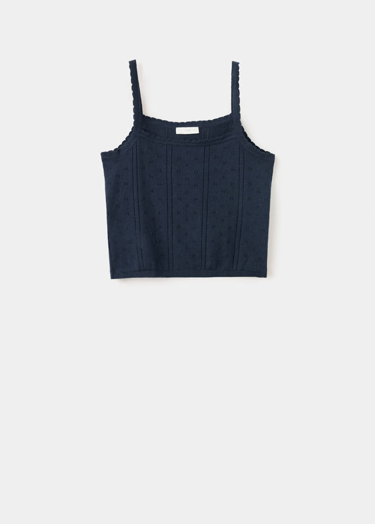 Ribbed knit top — Dark Navy