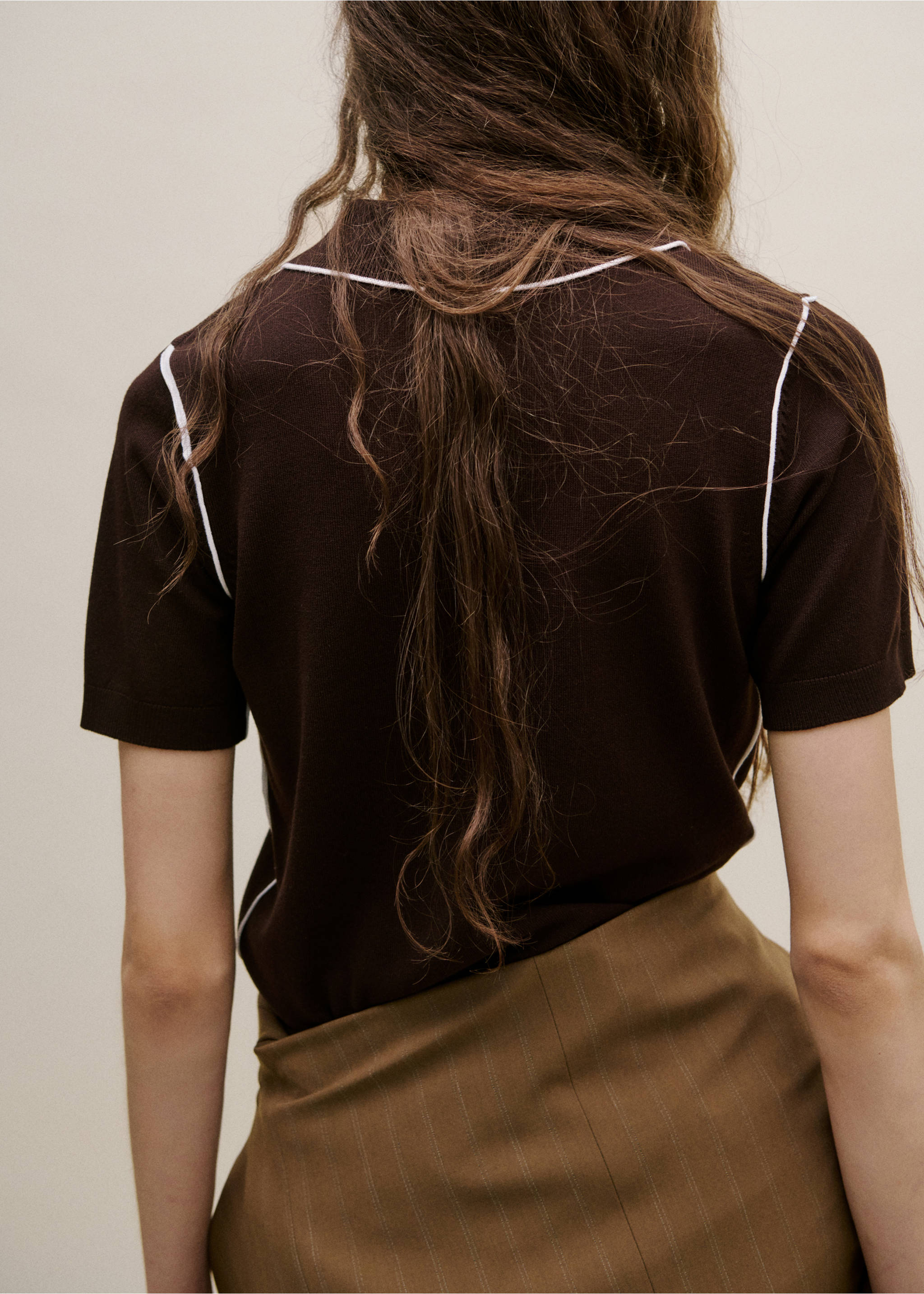 Jersey rayas contraste - Reverso del artículo, Chocolate. Ref: 27024775-00.