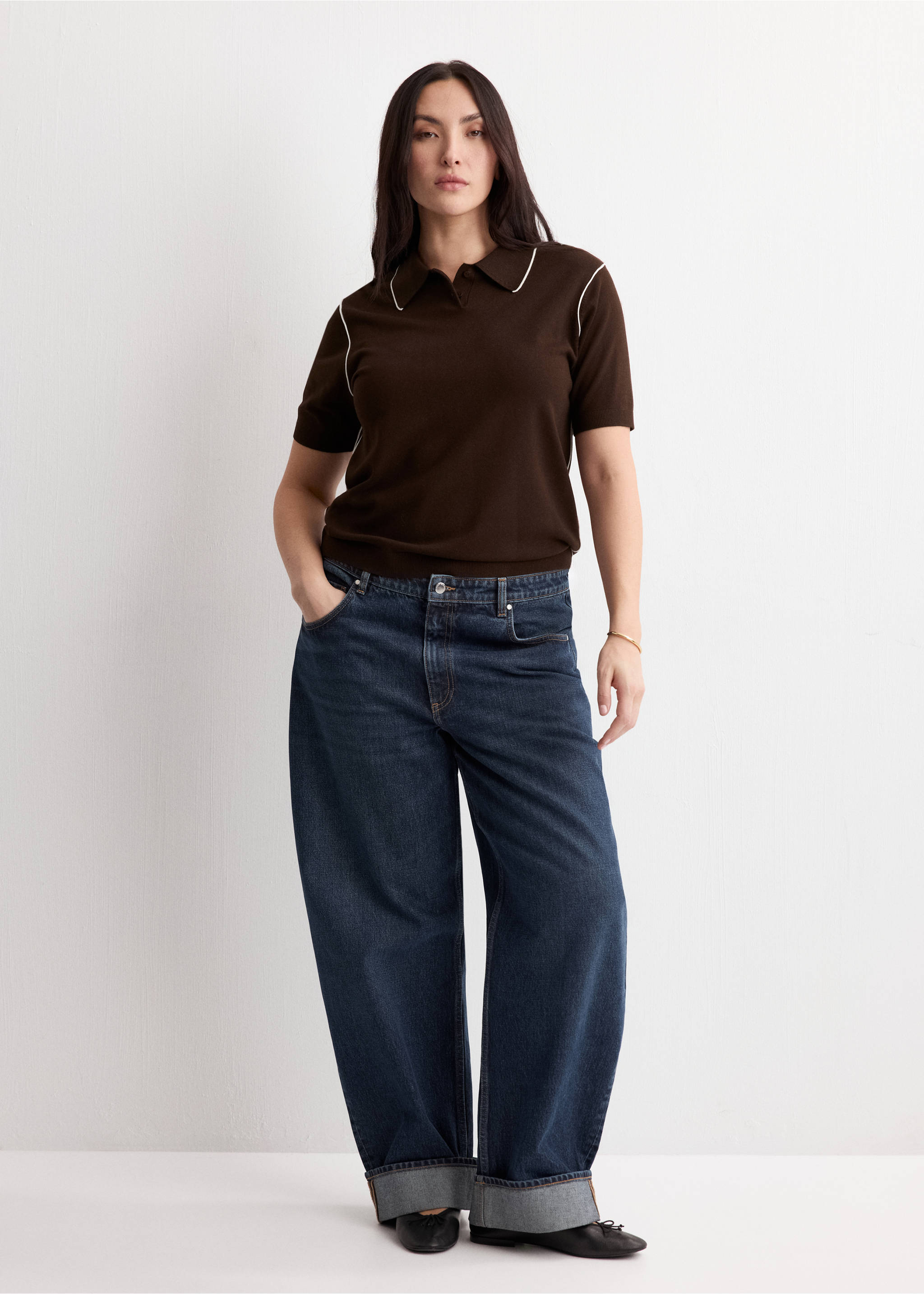 Jersey rayas contraste - Detalle del artículo 3, Chocolate. Ref: 27024775-00.