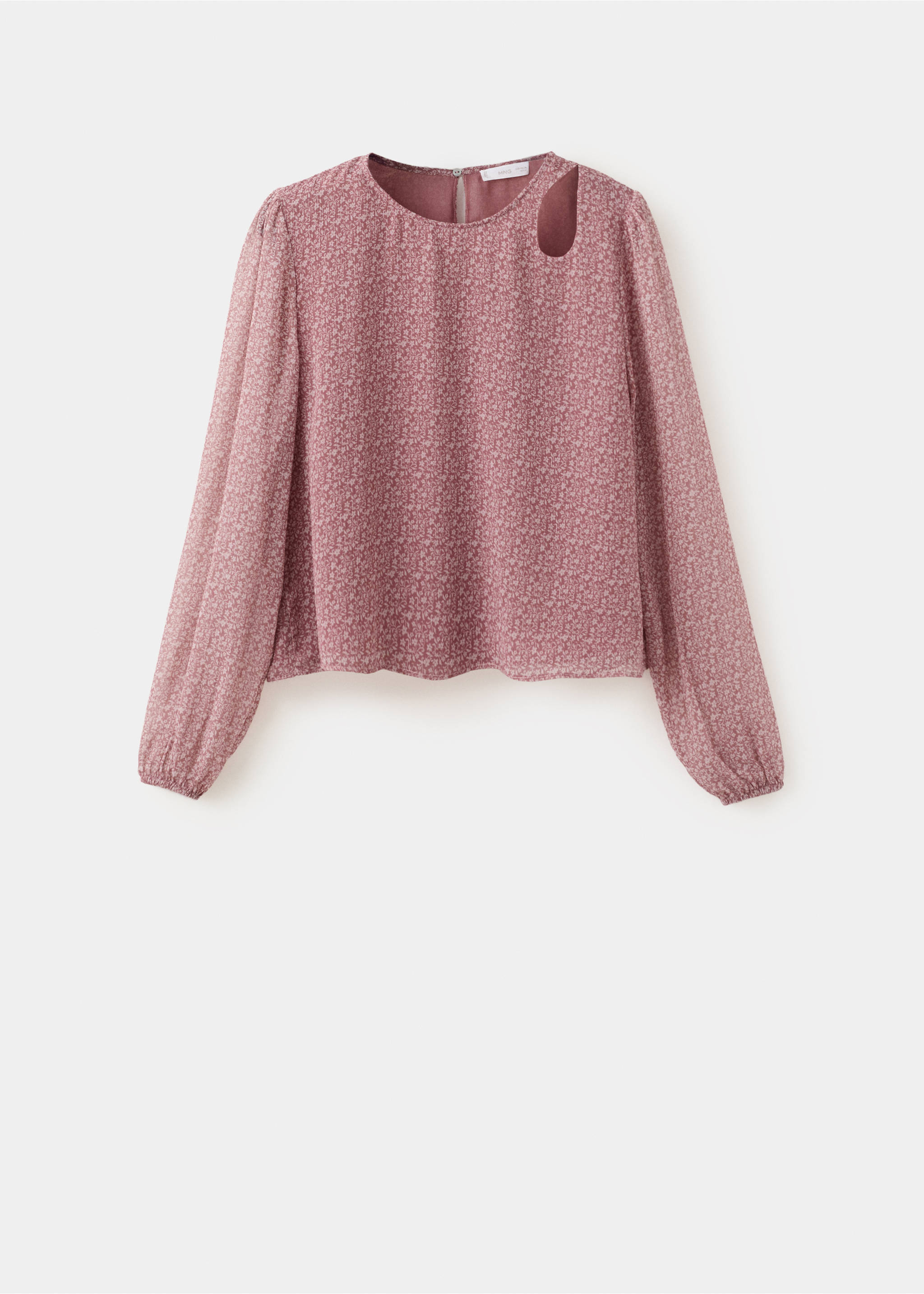 Блузка с принтом и вырезами - Изделие без модели, Пастельно-розовый. Ref: 27024776-00.