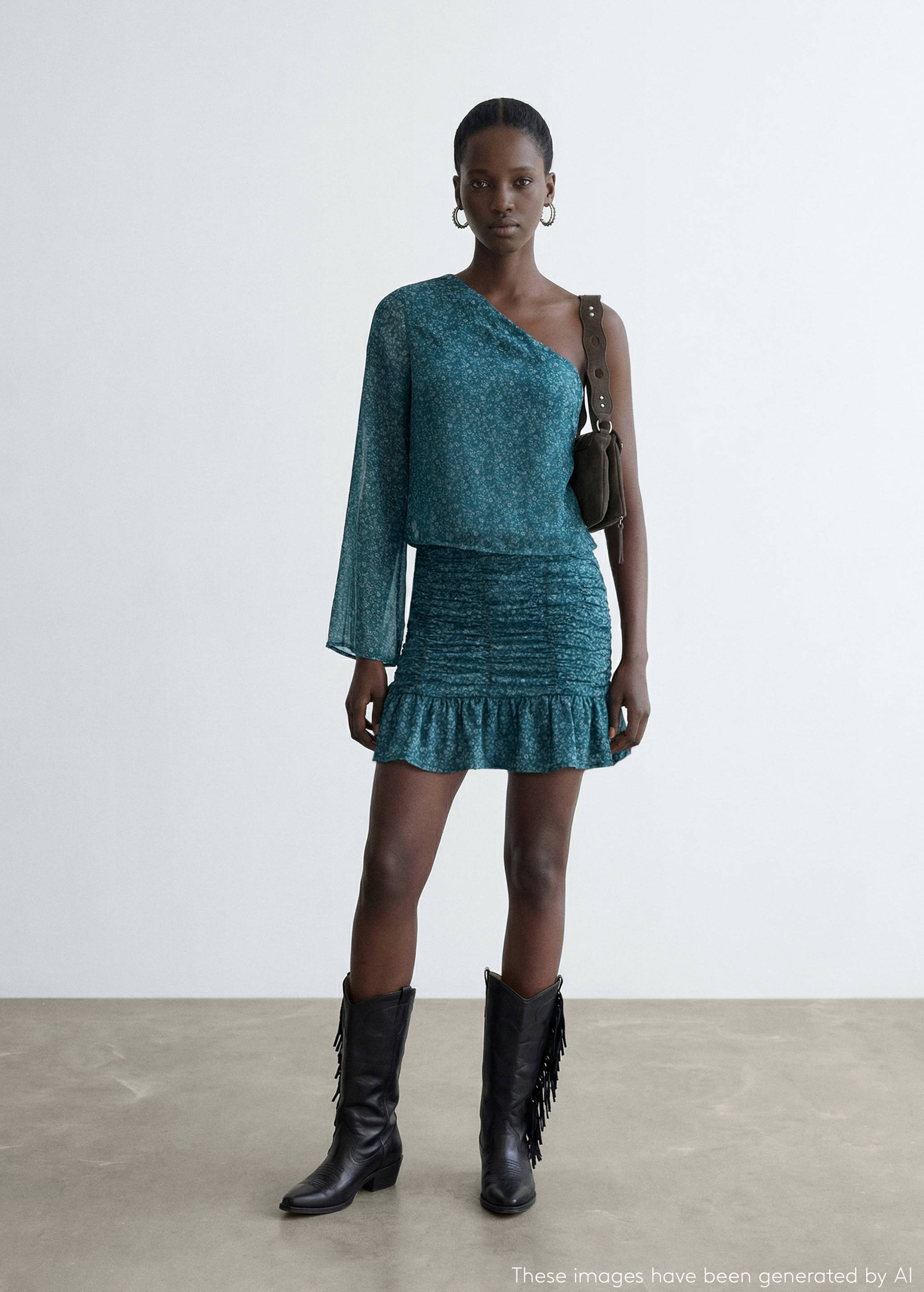 Blouse asymétrique imprimée - Plan général