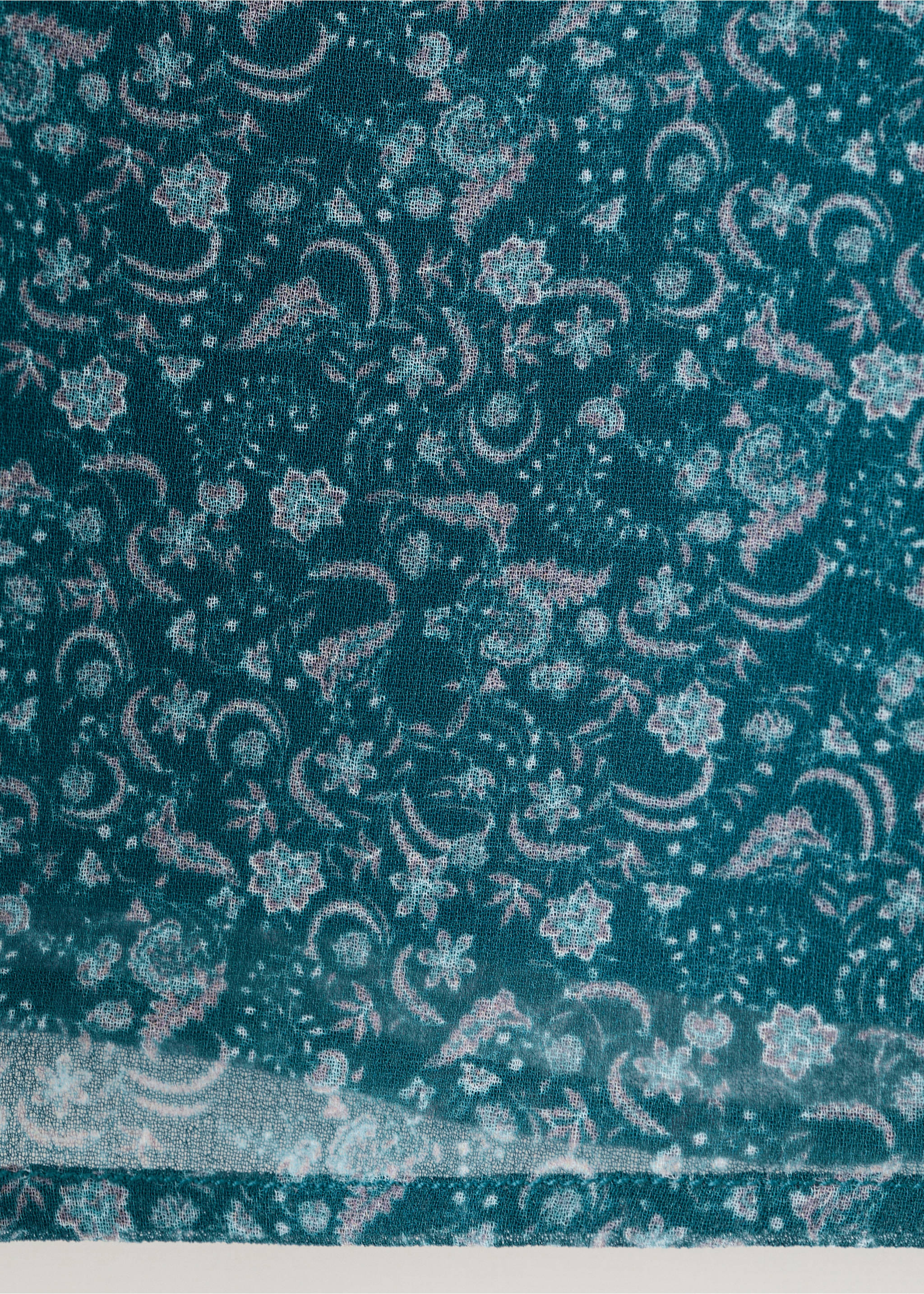 Blusa asimétrica estampada - Detalle del artículo 8, Azul petróleo. Ref: 27024777-00.