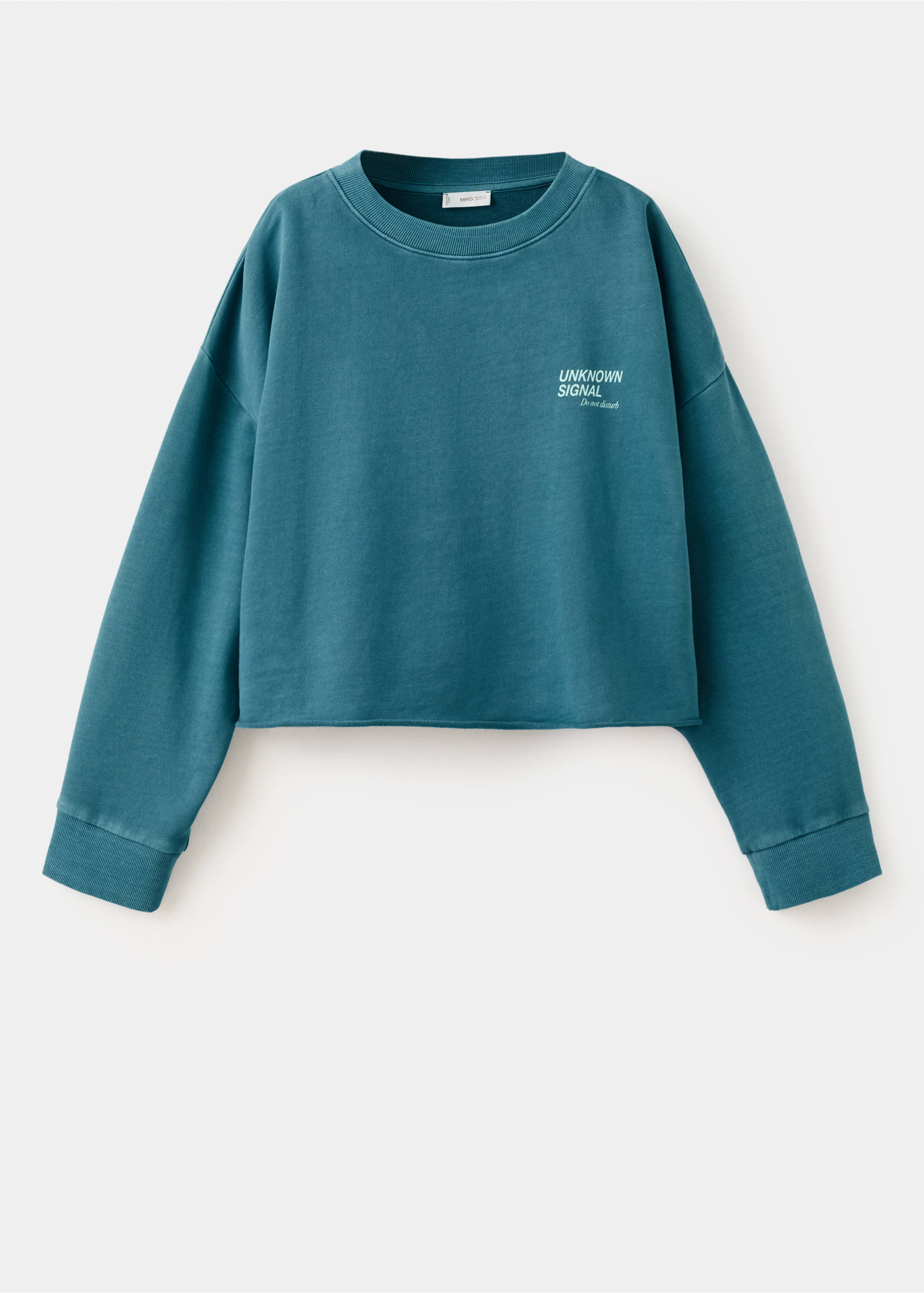 Sweat-shirt coton imprimé - Article sans modèle, Bleu pétrole. Ref: 27024778-00.