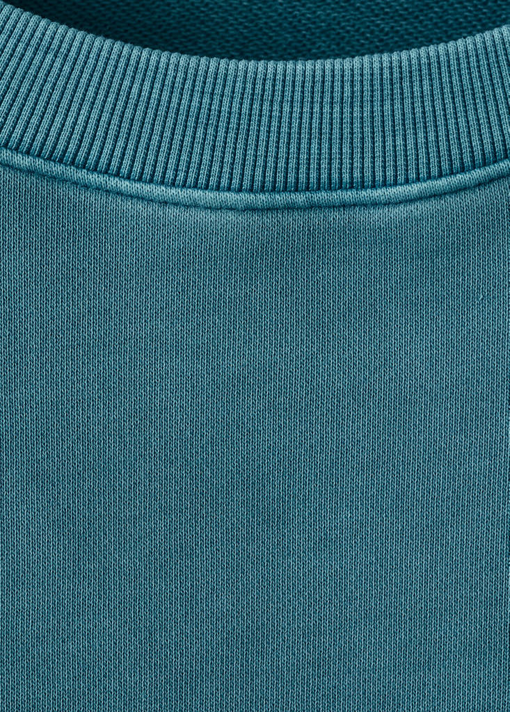 Printed cotton sweatshirt — Petrol Blue