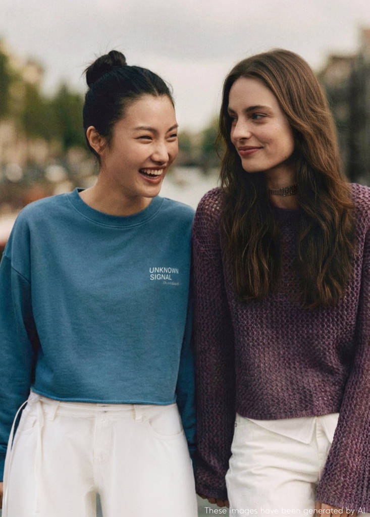 Printed cotton sweatshirt — Petrol Blue