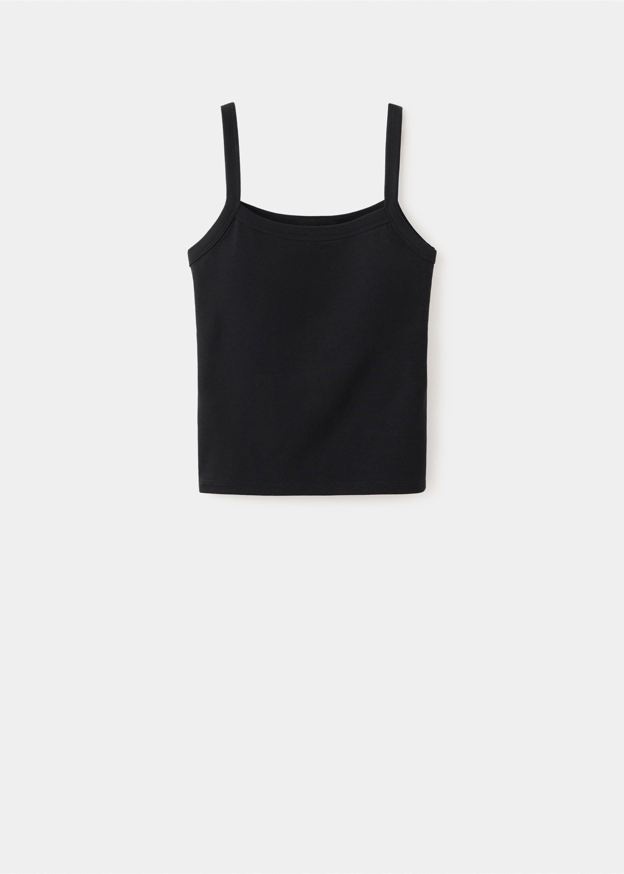 Cotton tank top - Article without model, Black. Ref: 27024779-00.