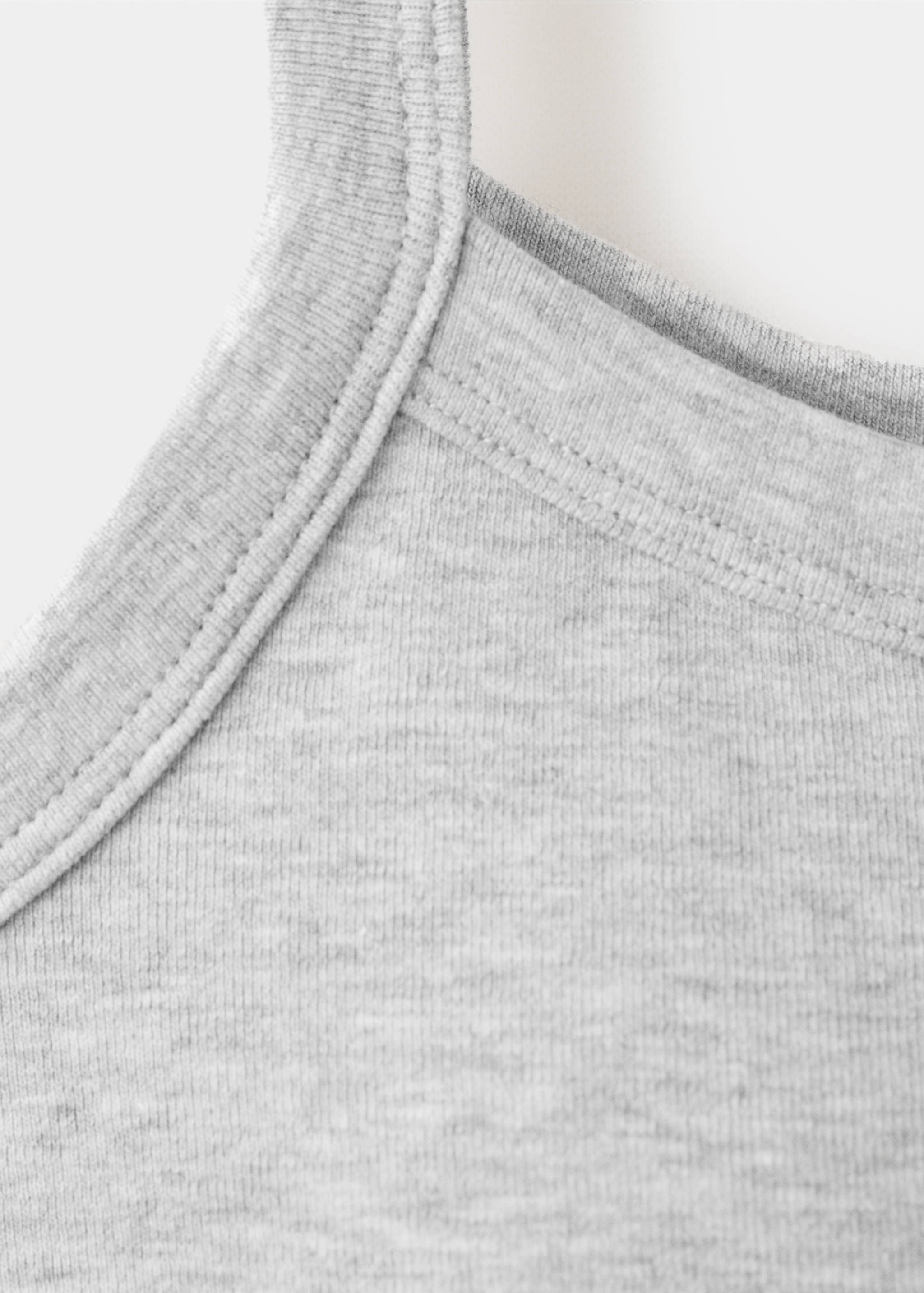 Cotton tank top - Details of the article 8, Medium Heather Grey. Ref: 27024780-00.