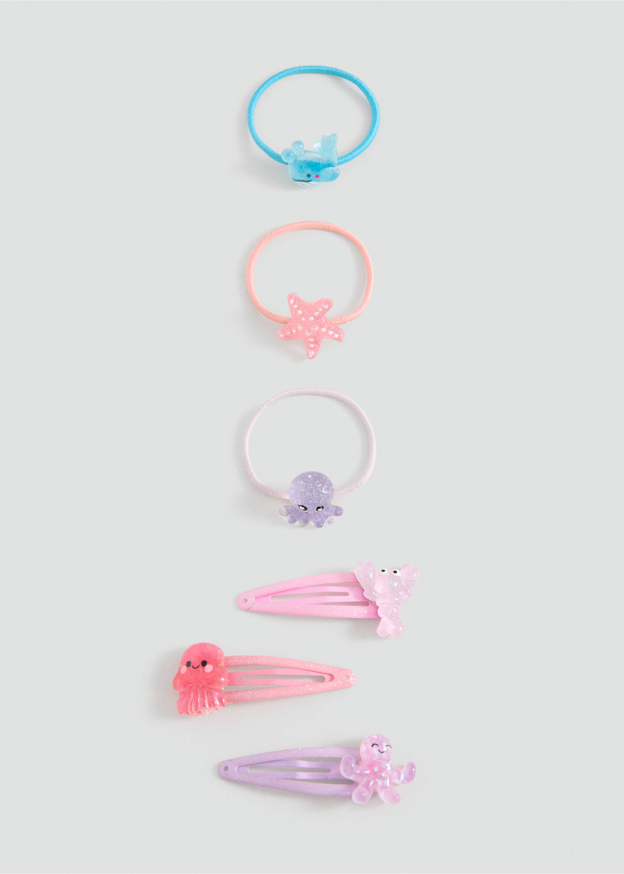 Pack of animal hair ties and clips - Article without model, Pink. Ref: 27024786-00.
