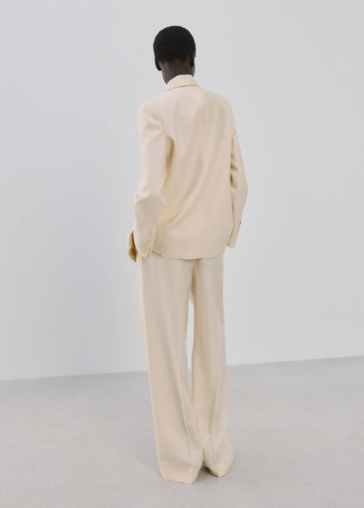Low-rise lyocell trousers — Ecru