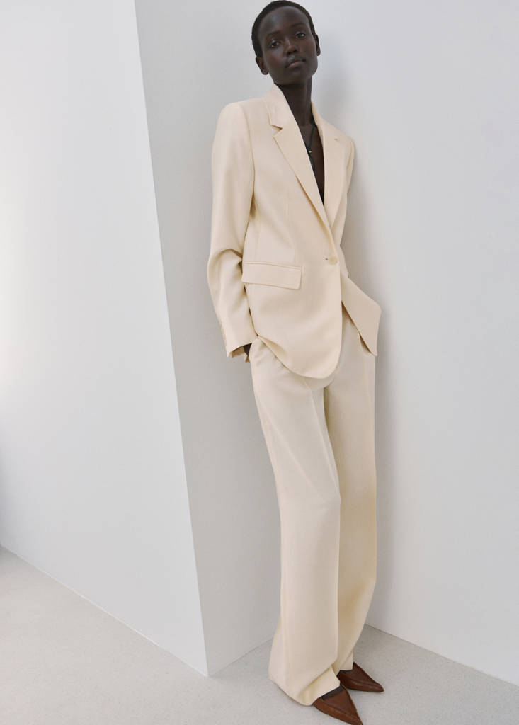 Low-rise lyocell trousers — Ecru