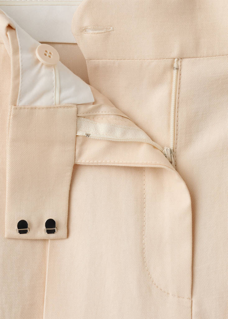Low-rise lyocell trousers — Ecru