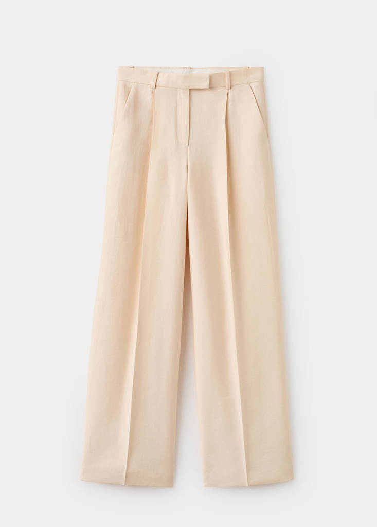 Low-rise lyocell trousers — Ecru