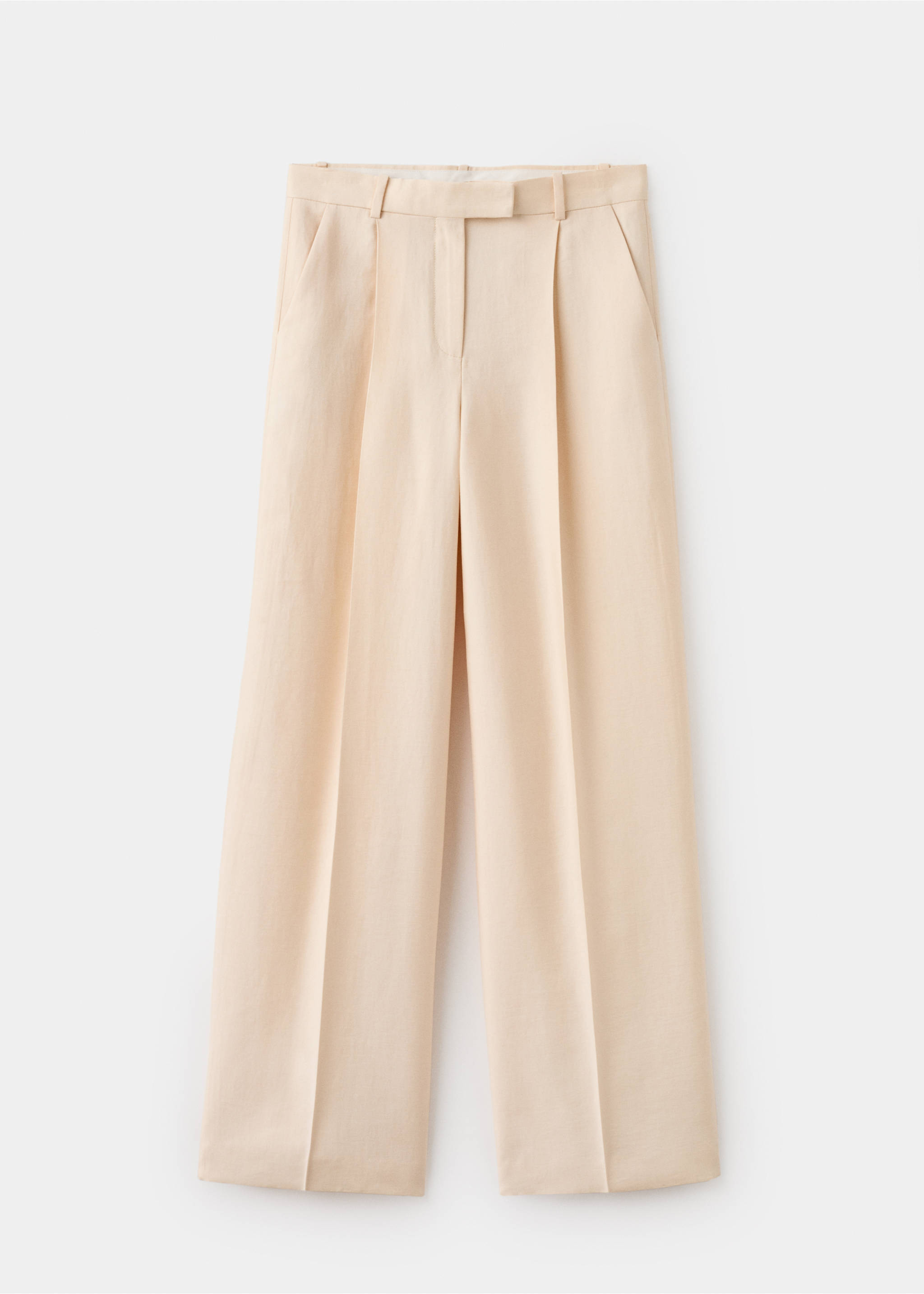 Low-rise lyocell trousers - Article without model, Ecru. Ref: 27024788-00.