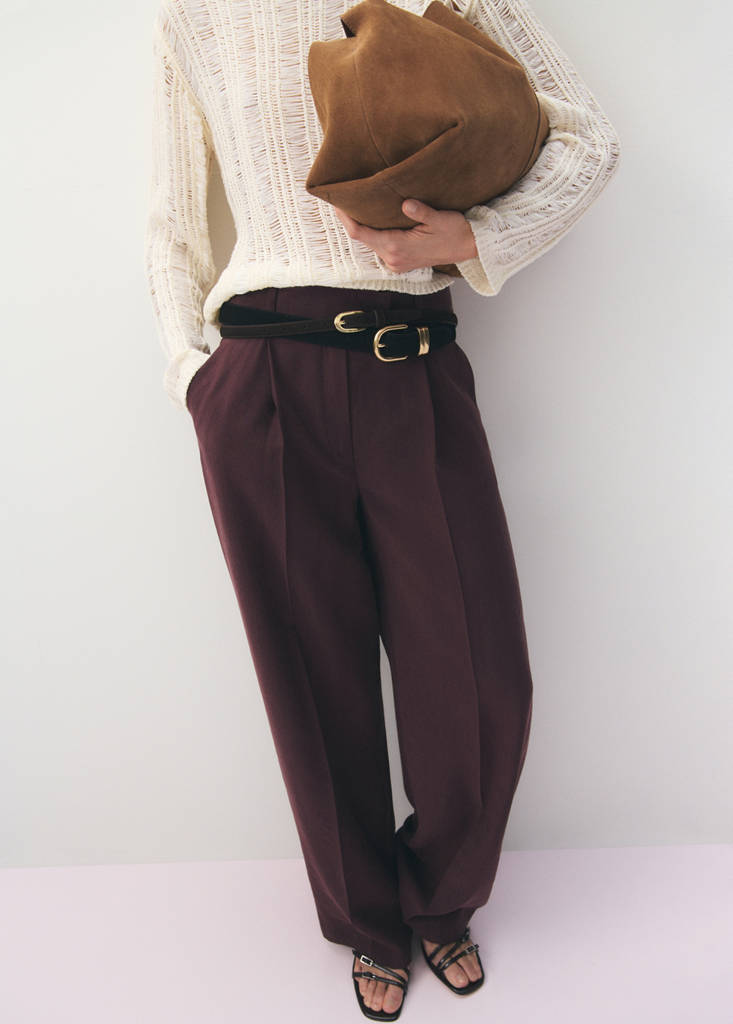 Low-rise lyocell trousers — Purple
