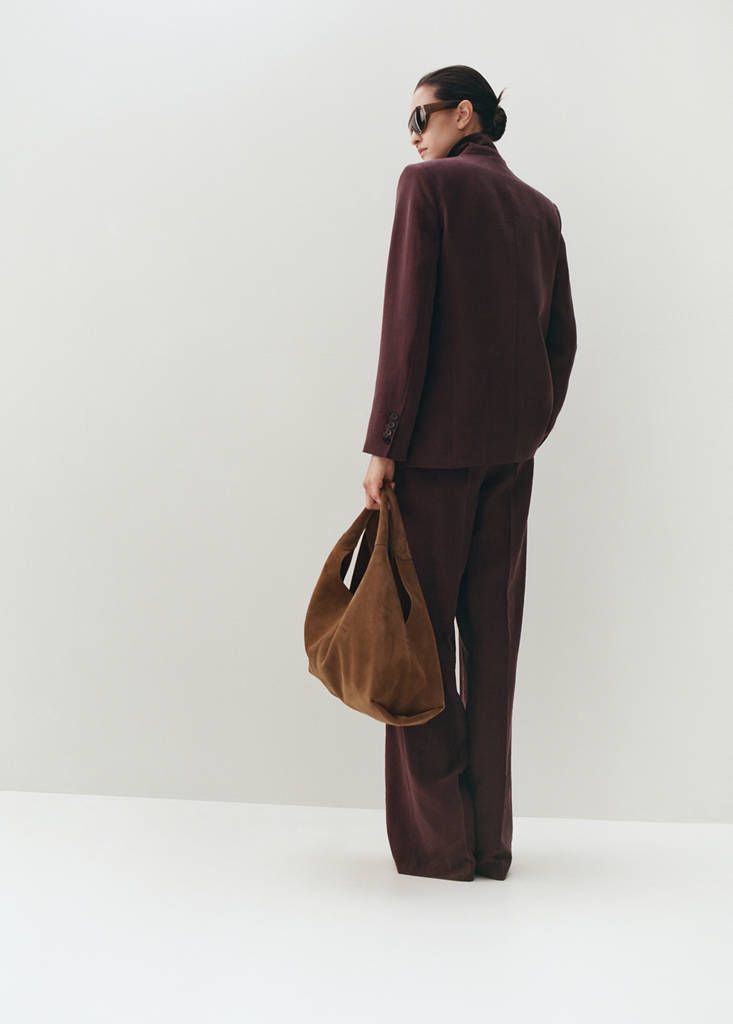 Low-rise lyocell trousers — Purple
