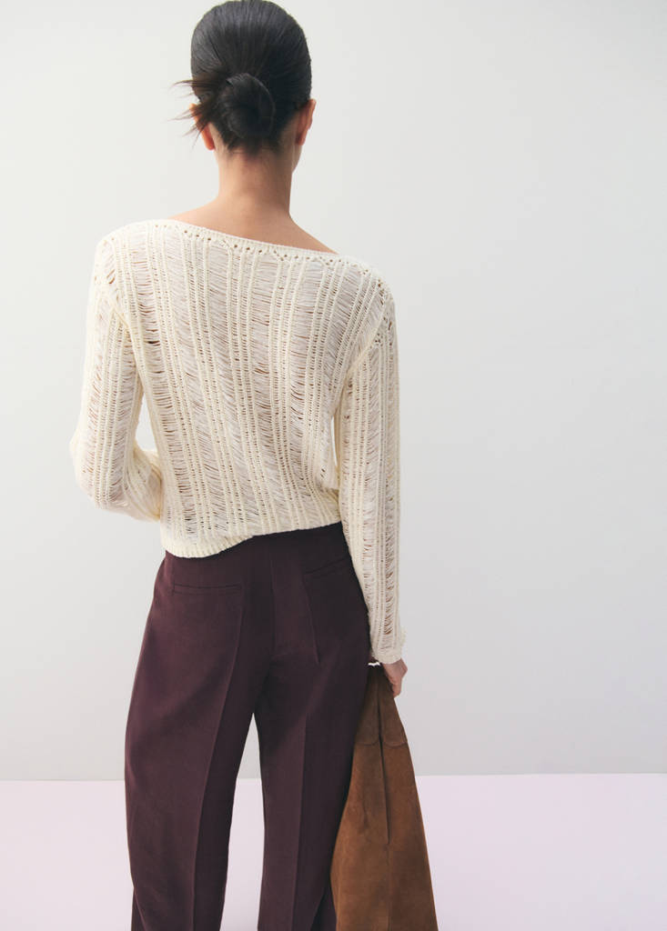 Low-rise lyocell trousers — Purple