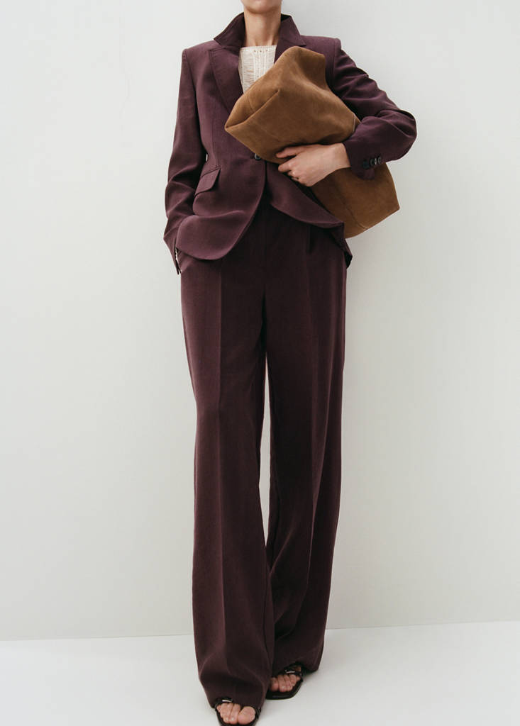 Low-rise lyocell trousers — Purple