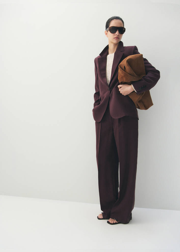 Low-rise lyocell trousers — Purple