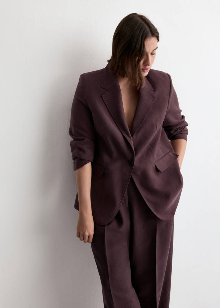 Low-rise lyocell trousers — Purple