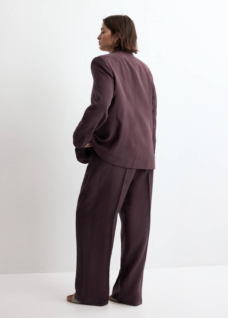 Low-rise lyocell trousers — Purple