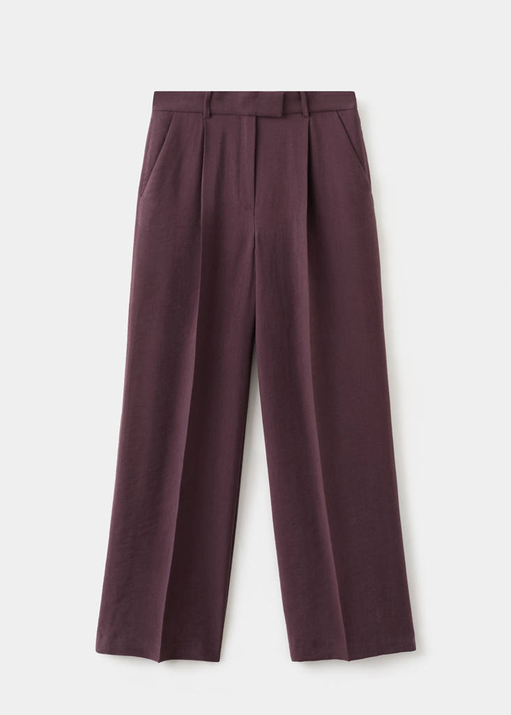Low-rise lyocell trousers — Purple
